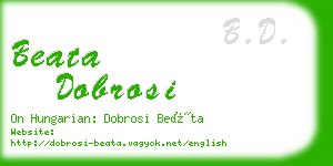 beata dobrosi business card